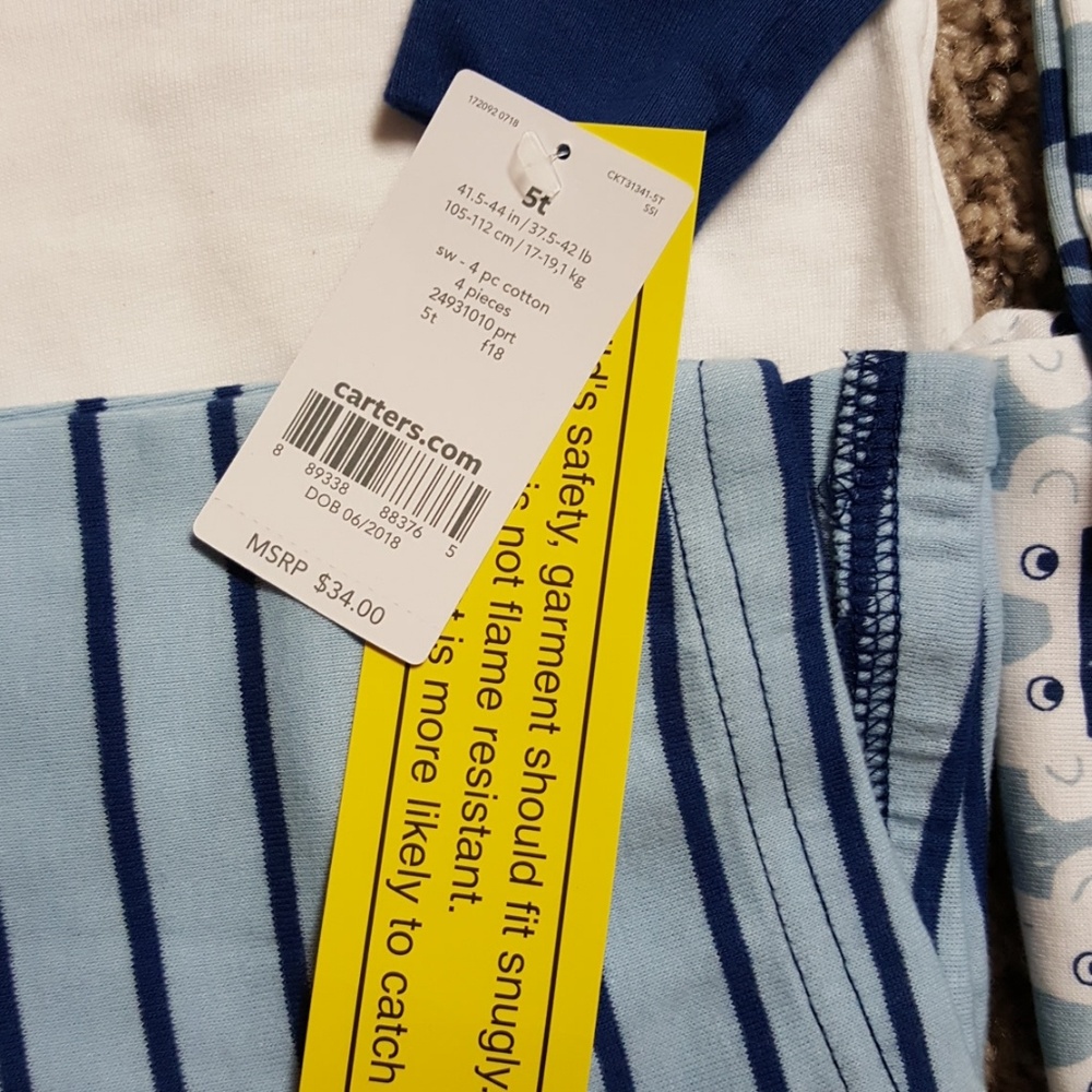 Carter's NWT boy bear 4 piece pajamas - Picture 6 of 6